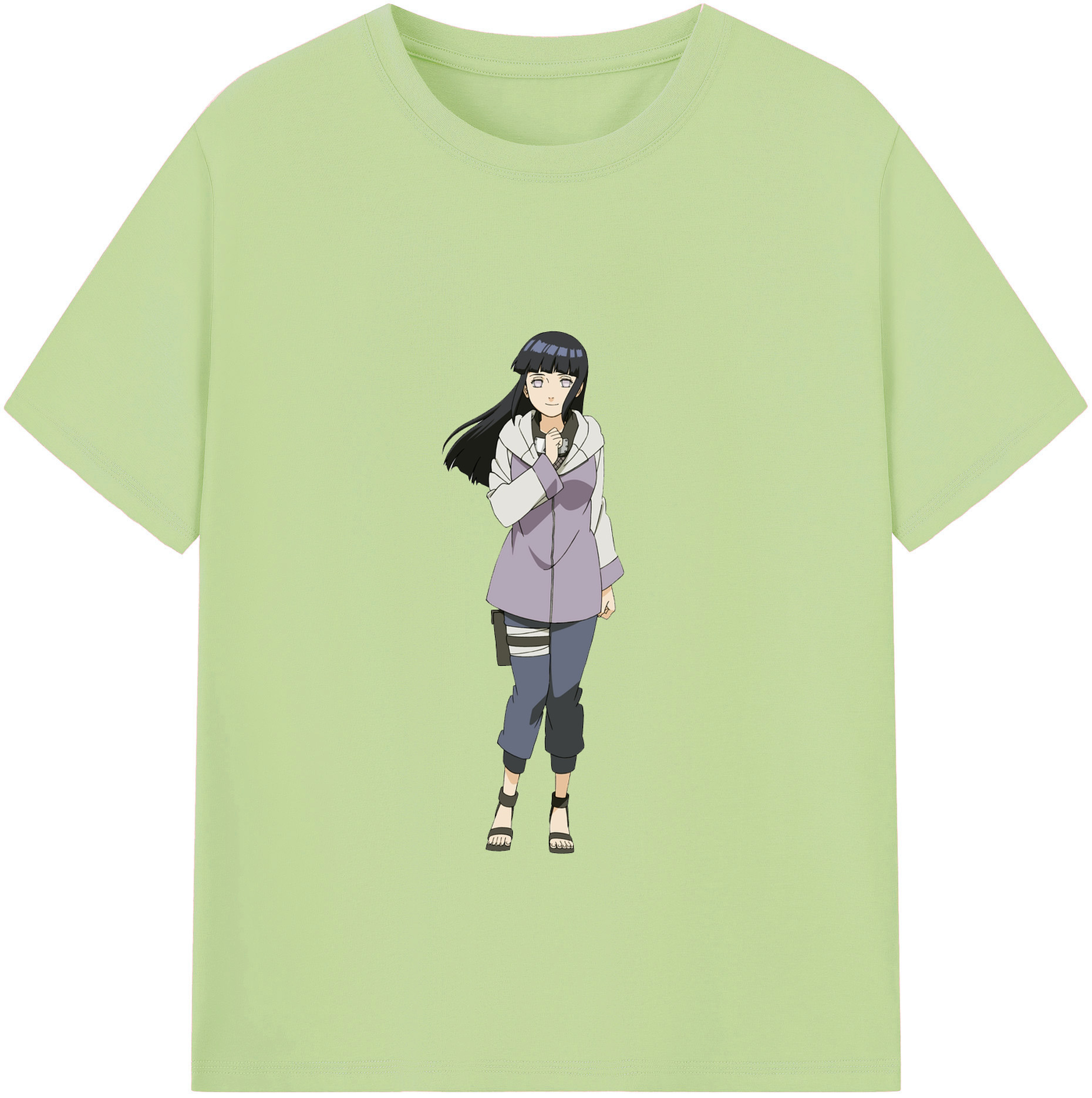 （画像用） NARUTO -ナルト- 日向ヒナタ Hyūga Hinata 綿100％半袖Tシャツ（フロントプリント）